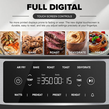 Nuwave Brio Plus 6-in-1 Air Fryer - 7-Qt Capacity with Precise Temp Control & 100 Presets | PFAS-Free Nonstick