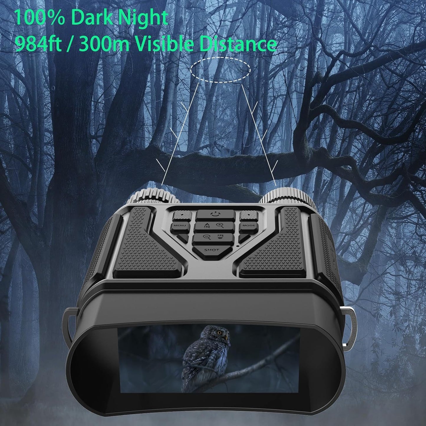 Night Vision Goggles | 8X Zoom Binoculars for Adults - Rechargeable 4000mAh Gear for Hunting & Camping