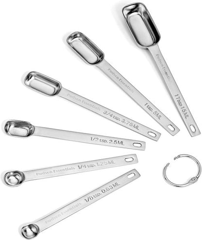 Hudson Essentials Stainless Steel Measuring Cups & Spoons Set - 15 Durable Pieces for Accurate Cooking