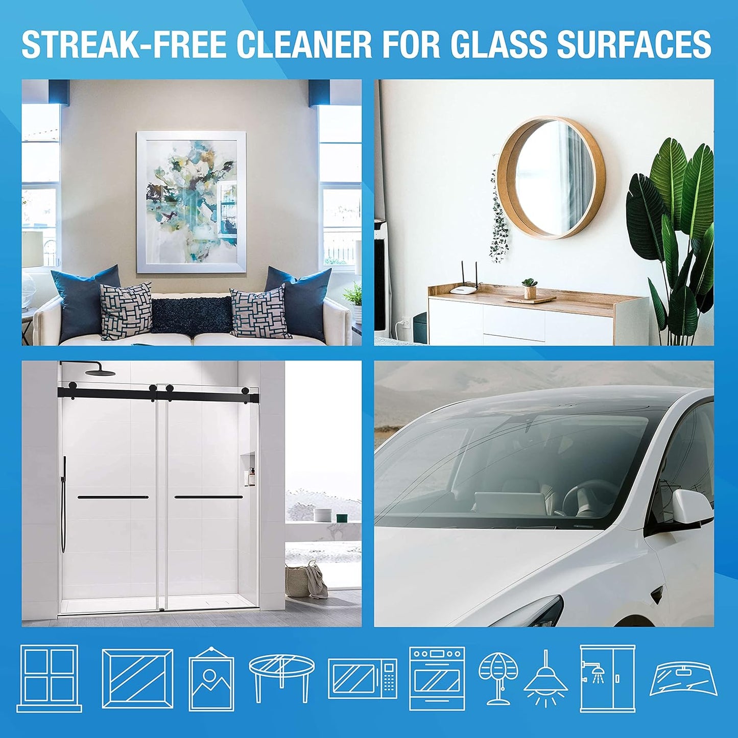 MiracleWipes Glass Cleaning Wipes - Streak-Free, Disposable for Home & Auto | 60 Count Pack