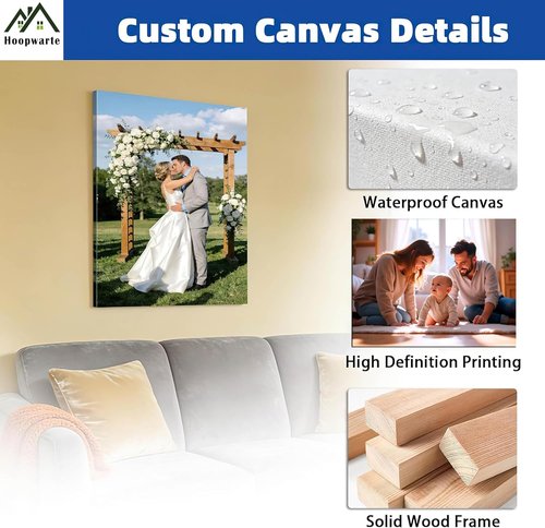 Hoopwarte Custom Canvas Prints - Personalized Photo Wall Art | Ready to Hang Home Decor (8"x12" | 20x30cm)