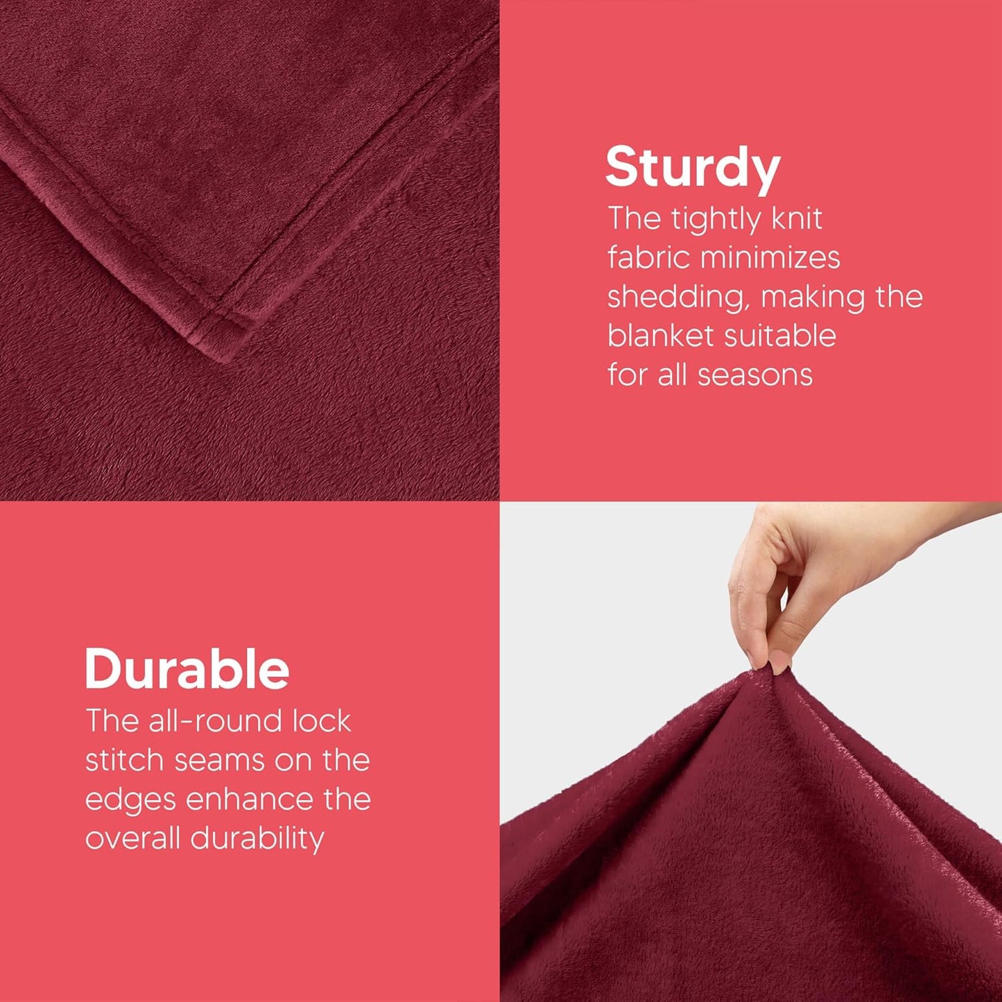 Utopia Bedding Fleece Blanket - Luxury Anti-Static Soft Microfiber Throw in Burgundy | 50x60 Inch