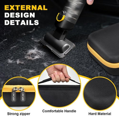 GWCASE Portable Mini Cordless Car Vacuum Case - Organizer with Removable Divider | Fits Fanttik Slim V8 Apex & V8 Mate (Black)