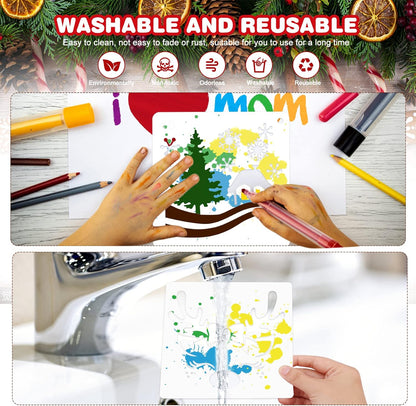 Regine Switzerland 25 Pcs Christmas Stencils - Reusable 6x6 Inch Templates for DIY Crafts & Decorations
