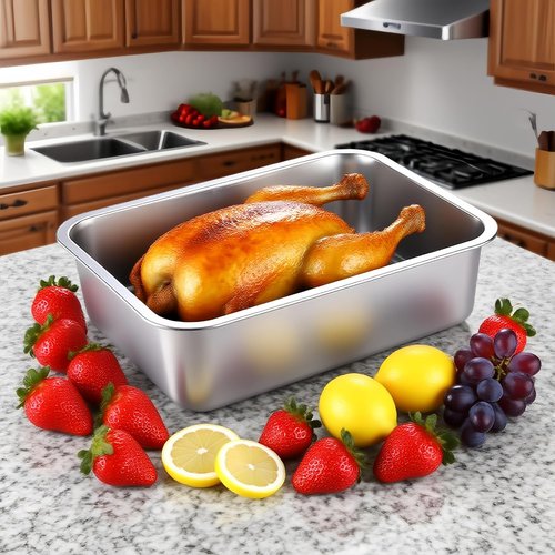 Lasagna Pan Set by [Brand Name] - Deep Stainless Steel Baking Pans | 12.6-Inch Oven-Safe Cookware