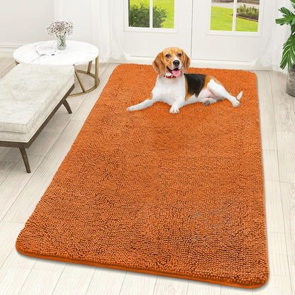 OLANLY Dog Door Mat - Absorbent Non-Slip Chenille Mat for Muddy Paws | 59x32, Quick Dry, Indoor Entryway Carpet