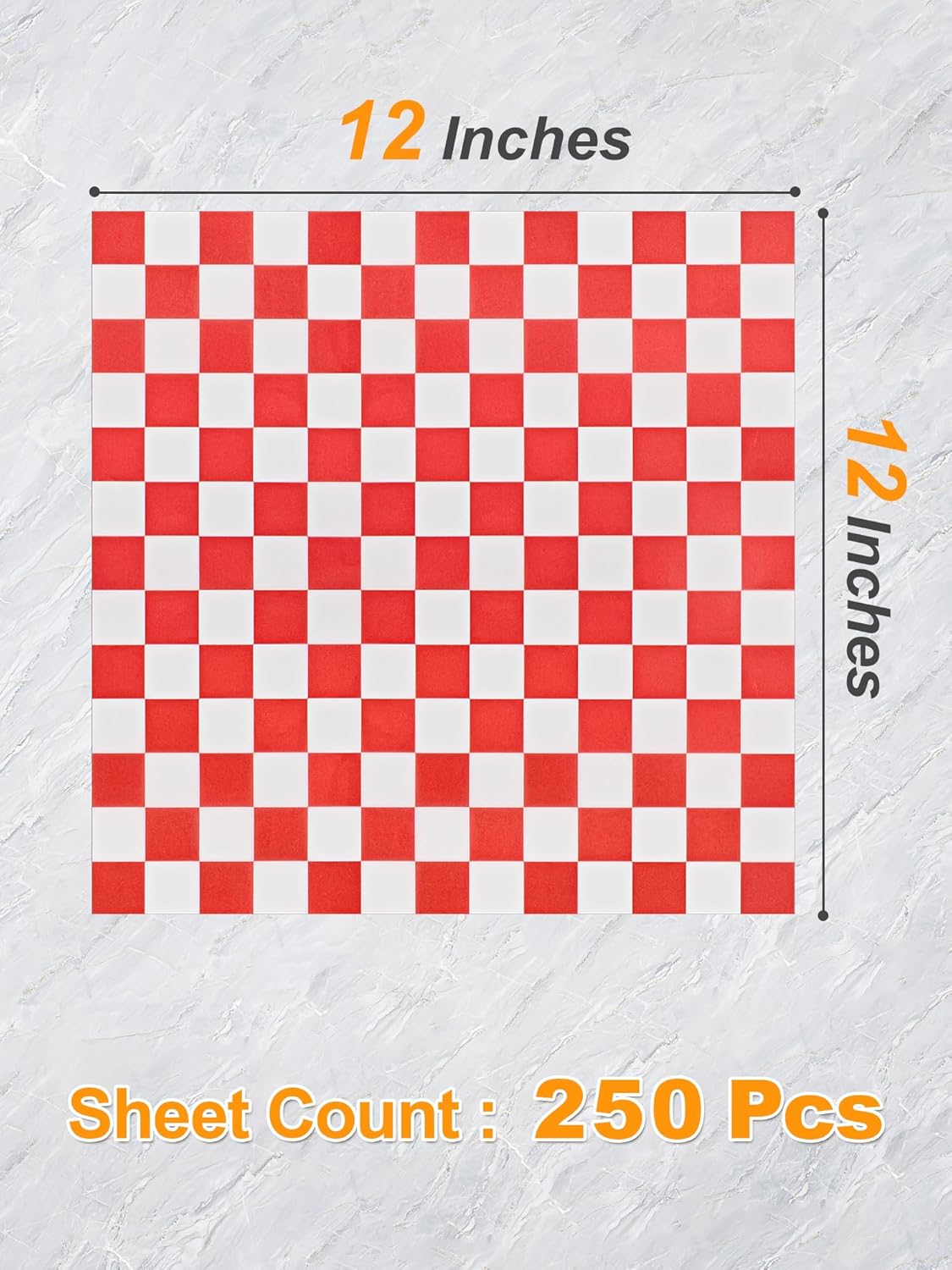 SMARTAKE 12 x 12 Inches Wax Paper - 250 Pcs Non-Stick Hamburger Patty Paper | Red Plaid Sandwich Separators