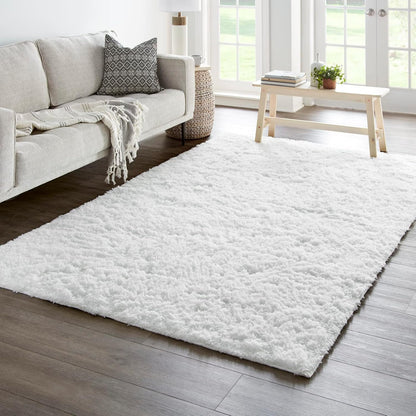 Ophanie 6x9 White Area Rug - Large Fluffy Shag Carpet for Living Room & Bedroom Decor