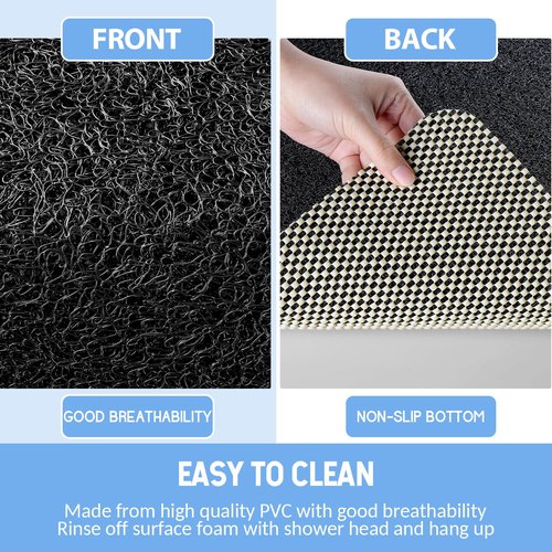 Hargiis Non-Slip Bathtub Mat, Anti Slip Shower Mat, Fast Drying Bathtub Mats, Foot Scrubber Mat, Anti Slip Mat for Tub, Floor, Bathroom, Kitchen, Home, Hotel (Black 32"×17")