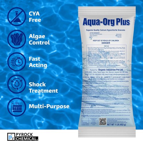 Aqua Org Plus Pool Shock - 65% Granular Cal Hypo for In-Ground & Above Ground Pools | 24-Pack of 1 lb Bags
