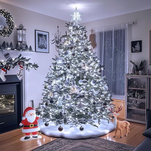 JMEXSUSS 200 LED White Christmas Lights - 66ft Waterproof Twinkle String Lights for Indoor/Outdoor Use