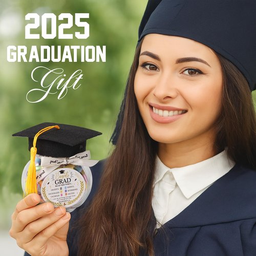 Graduation Bible Verses Jar with Grad Hat, High School, College Graduation Gifts, Class of 2026 Decorations, 2026 Graduation Gifts from Mom, Dad