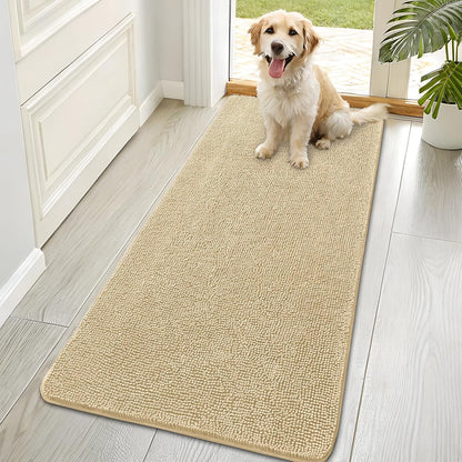 OLANLY Dog Door Mat - Absorbent Non-Slip Chenille Mat for Muddy Paws | 70x35, Quick Dry, Indoor Use