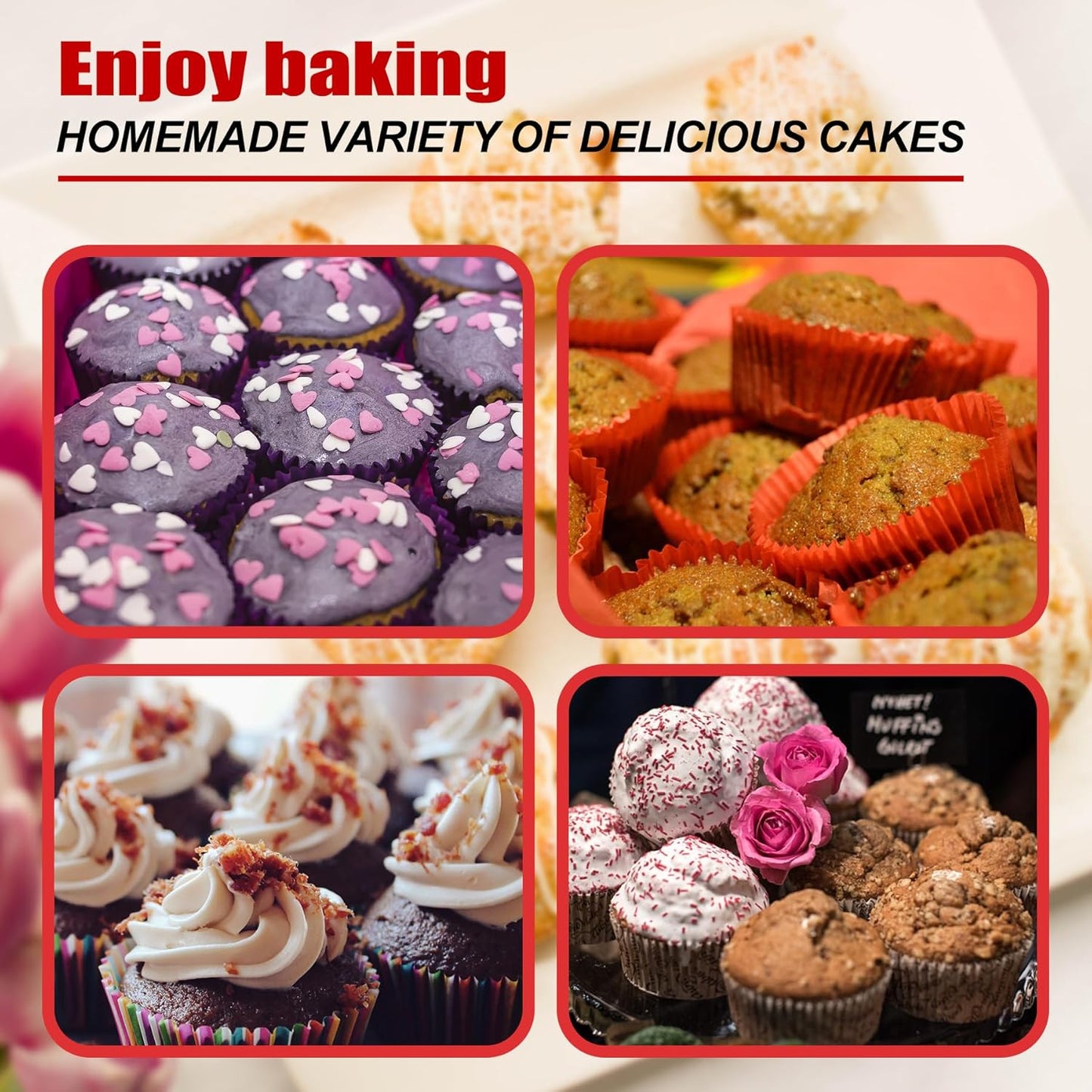 Skiennix Silicone Muffin Pan - 12-Cup Non-Stick Baking Mold for Muffins, Cupcakes & Tarts - Dishwasher & Microwave Safe