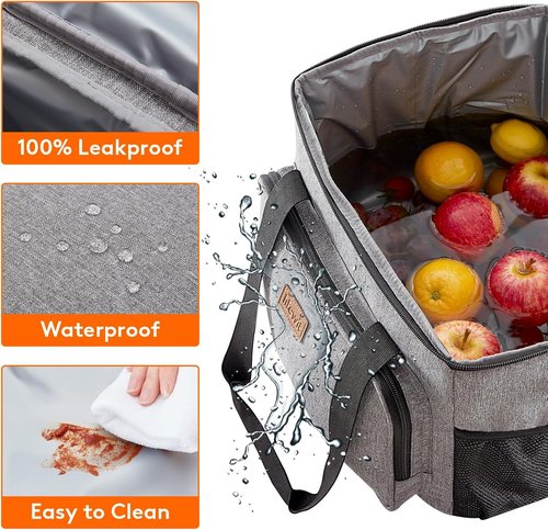Lifewit Insulated Lunch Bag - Large Soft Cooler Tote for Adults | 40-Can Capacity, Gray