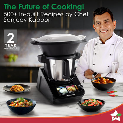 Wonderchef Chef Magic - All-in-One Kitchen Robot for Indian & International Cuisine | Automatic Chopping, Sautéing, Stirring, Kneading | Mobile App & Recipes by Chef Sanjeev Kapoor | 2-Year Warranty