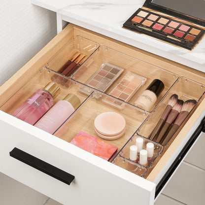 Vtopmart Makeup Drawer Organizer Set - 10 Clear Acrylic Bins for Cosmetics & Jewelry Storage | 4 Sizes