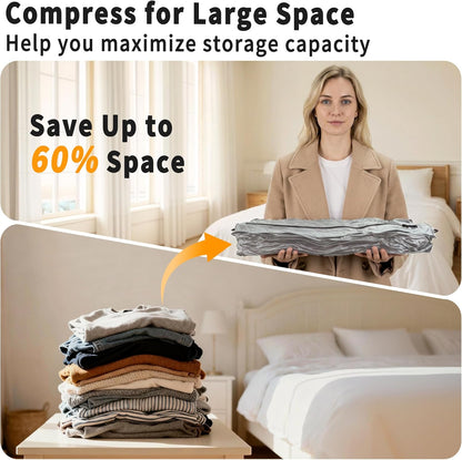 Skiennix Reusable Vacuum Bags - Waterproof Compression Bags for Travel | 2 Pack Gray