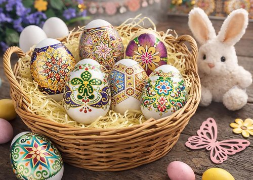Diximus Thermo Heat Shrink Sleeve | Easter Egg Wraps with Pysanka Patterns - Vibrant Designs