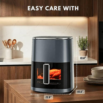 Air Fryer 6.34QT by [Brand Name] - 12-in-1 Oven with Clear Window | Rapid Air Technology, Gray