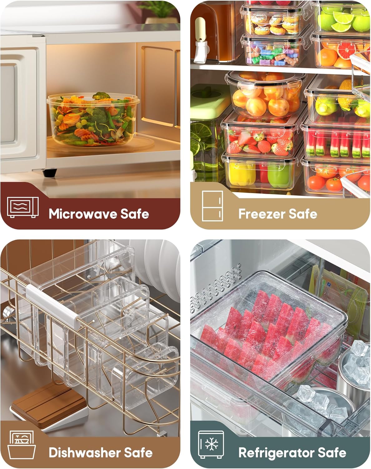 Skiennix 60 PCS Food Storage Containers - Airtight & Leak-Proof Set for Kitchen | BPA-Free, Microwave Safe