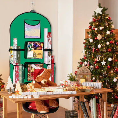 Skiennix Gift Wrapping Paper Organizer - Double-Sided Over The Door Storage | 48x24 Inch, Green