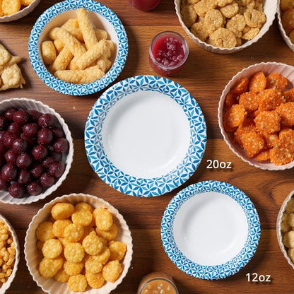 MATICAN Paper Bowls 12 oz, 150-Count Disposable Bowls, Heavy Duty Soak-Proof and Microwave-Safe Paper Bowls with Infinity Petal Design, Great for Soup, Salad, Snacks, and Party Use