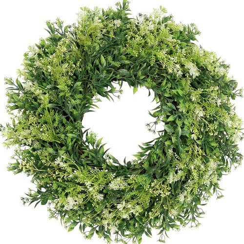 Eucalyptus Wreath by [Brand Name] - 28 Inch Large Artificial Green Leaves | Year-Round Home Decor