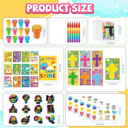 BenLouis Bible Coloring Set - Christian Inspirational Verses for Kids | 24 Bulk Party Favors