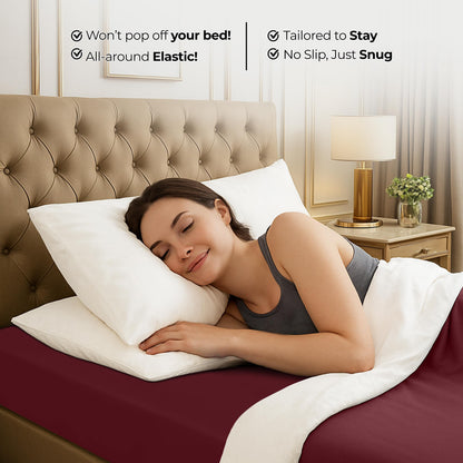 Utopia Bedding Full Fitted Sheet - Bottom Sheet - Deep Pocket - Soft Microfiber - Shrinkage and Fade Resistant - Easy Care -1 Fitted Sheet Only (Red Burgundy)
