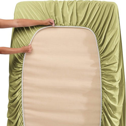 Hearth & Harbor Queen Sheet Set - Extra Deep Pocket for 18-24 Inch Mattresses - 6 Piece in Sage