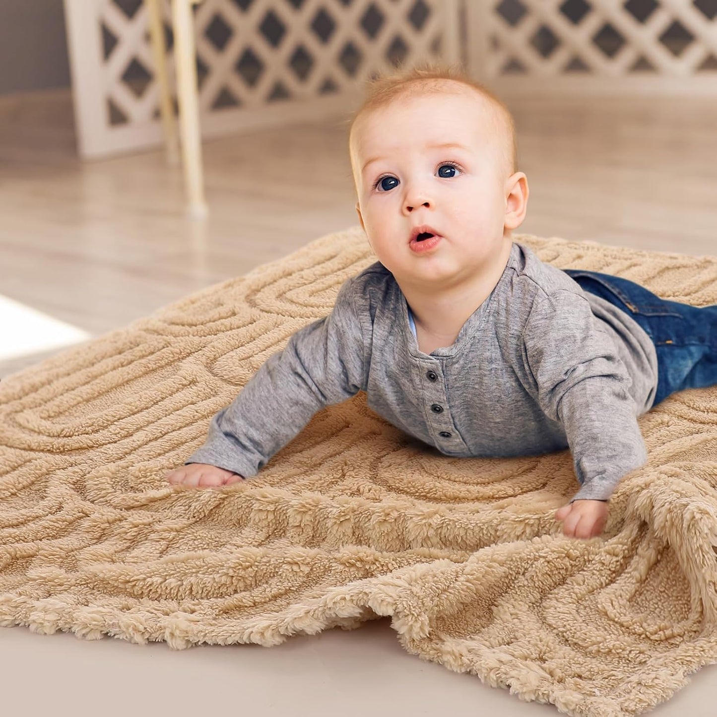 Skiennix 3D Boho Baby Blanket - Soft Unisex Receiving Blankets for Newborns & Toddlers | 32" x 24" Rainbow Design