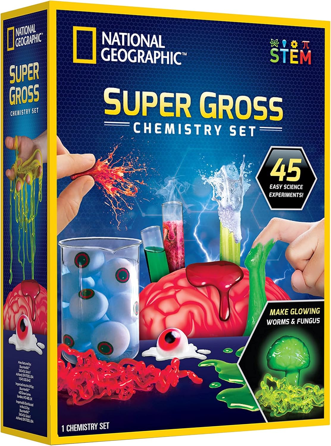 National Geographic Gross Science Kit - 45 Fun Experiments | Dissect a Brain & Make Slime for Kids 8-12