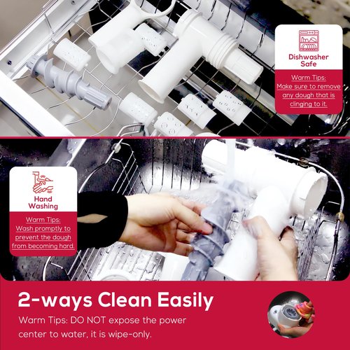 Gourmet 6 IN 1 Pasta Maker Attachment for Kitchenaid Stand Mixer with 6 Different Shapes of Pasta Outlet & Cleaning Brush, Durable Pasta Press Attachments for Kitchen Aid Accessories, Dishwasher Safe