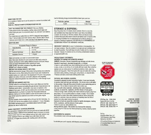 HTH 52030B Swimming Pool Care Shock - Boost Chlorine Levels with Cal Hypo Formula | 13.3oz (Pack of 6)