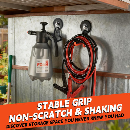 ULIBERMAGNET Heavy Duty Magnetic Garage Hooks - 4 Pack Strong Magnet Hooks for Tools & Storage (Orange)
