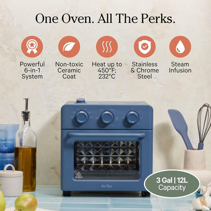 Our Place Wonder Oven - 6-in-1 Air Fryer & Toaster Oven with Steam Infusion | Non-Toxic Bakeware Set in Blue Salt