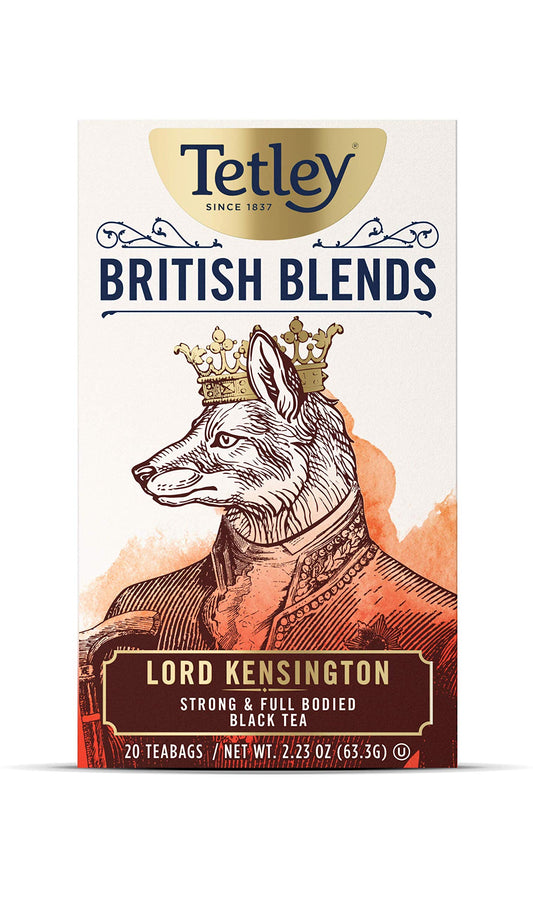 Tetley British Blends Lord Kensington Black Tea, Strong & Full Bodied Tea, 20 Tea Bags (Pack of 6)