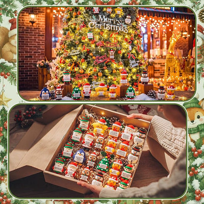 50 Pcs Mini Inspirational Christmas Figurines - Rubber Xmas Figures for Parties & Gifts - Variation: 50+Christmas