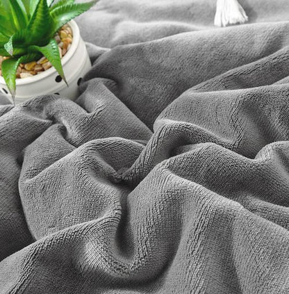 Houseri Grey Velvet Comforter Sets Full Fluffy Light Gray Bedding Sets Warm Winter Plain Grey Puffy Sherpa Bed Comforters Solid Gray Flannel Bedding Soft Teen Boys Girls Fuzzy Furry Quilt Blanket Full