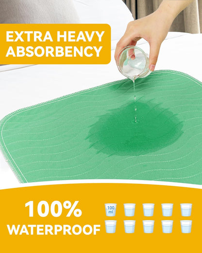 Skiennix Washable Underpads - Waterproof Heavy Absorbency Bed Pads | 36" x 36" for Adults, Kids & Pets