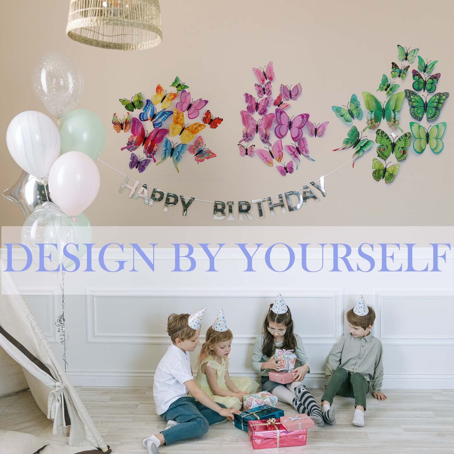 OPSEAM Butterfly Wall Decor 24/48 PCS, 3D Butterflies Stickers for Party Decorations with Magnets(Pink, 48)