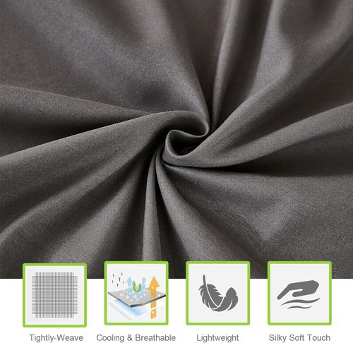 ILAVANDE Queen Sheets Set - Luxury 1800 Series Microfiber, Wrinkle-Free & Breathable | 6-Piece in Neutral Grey