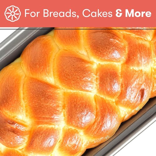 Cooking Light Heavy Duty Nonstick Carbon Steel Bread Pan - Quick Release Coating, 9.25" x 5.25", Gray