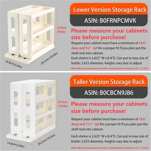 Dutiplus Medicine Organizer - 3-Tier Storage Rack for Vitamins & Cosmetics | Creamy White - 10.82" H x 5.82" W x 10.43" D