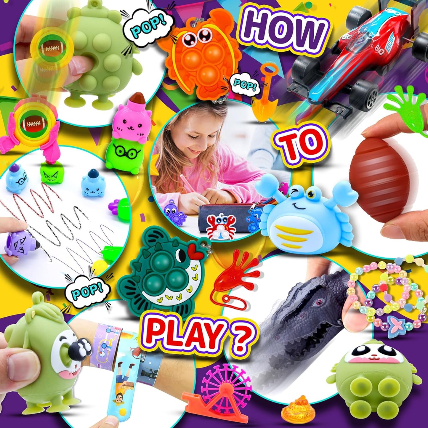 Skiennix 1000 PCS Fidget Toys - Bulk Party Favors for Kids | Ideal for Goodie Bags & Classroom Prizes