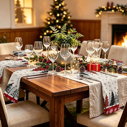 Buffalo Plaid Christmas Tree Cloth Napkins Set of 4, 18x18 Inch - Variation of THIS listing Christmas Tree01