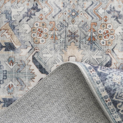 Washable Kitchen 3x8 Runner Rug - 3x8 Hallway Rug Distressed Mats Non-Slip Soft Room Floor Carpet for Dining Room (Grey, 3x8)