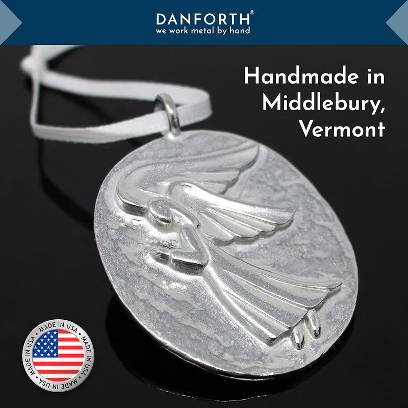 Guardian Angel Ornament, Pewter Handcrafted in USA