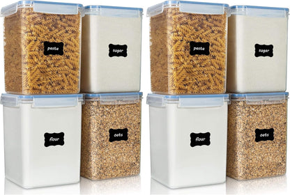 Vtopmart Large Food Storage Containers - 5.2L BPA-Free Airtight Canisters with Lids & Measuring Cups | Blue, 4-Pack